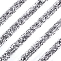 FINGERINSPIRE 15Yards Metallic Braid Lace Trim Silver Centipede Lace Ribbon Decorated Gimp Trim 5/8"(15mm) x1.5mm for Wedding Bridal, Costume or Jewelry, Crafts and Sewing