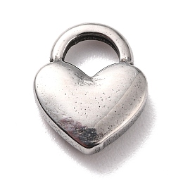 Honeyhandy Non-Tarnish 304 Stainless Steel Charms, Heart, Stainless Steel Color, 11x9x3mm, Hole: 3x3.5mm