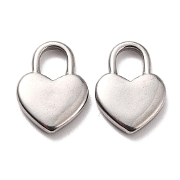 Honeyhandy 304 Stainless Steel Pendants, Heart, Stainless Steel Color, 16.5x12x2.5mm, Hole: 5.5x6mm