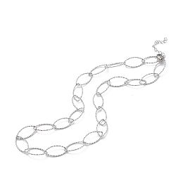 Honeyhandy 304 Stainless Steel Horse Eye Link Chain Necklace for Men Women, Stainless Steel Color, 17.99 inch(45.7cm)