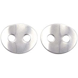 UNICRAFTALE 20pcs 304 Stainless Steel Sewing Buttons Flat Oval Metal Buttons with 2-Hole for Bracelet Making and Crafting 14x12x1mm, Hole 3mm