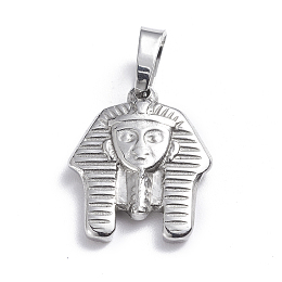 Honeyhandy 201 Stainless Steel Pendants, Pharaoh, Stainless Steel Color, 17.5x14.5x3mm, Hole: 4.5x6.5mm