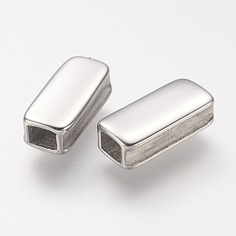 Honeyhandy 304 Stainless Steel Beads, Rectangle, Stainless Steel Color, 12.6x5.8x4mm, Hole: 2.6x3.3mm