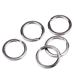 PandaHall Elite 304 Stainless Steel Key Chain Parts Clasp Diameter 32mm Key Rings Findings, 5pcs/bag