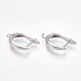 Honeyhandy Brass Hoop Earring Findings, Nickel Free, Real Platinum Plated, 21x12x3.5mm, Hole: 1.5mm, Pin: 1mm