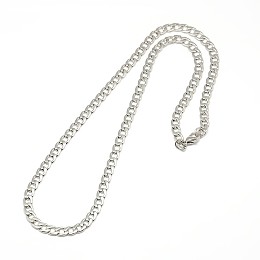 Honeyhandy Non-Tarnish 304 Stainless Steel Curb Chain/Twisted Chain Necklace Making, with Lobster Claw Clasps, Stainless Steel Color, 19 inch~20 inch(48.3~50.8cm), 5.5mm