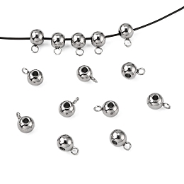 Honeyhandy 304 Stainless Steel Tube Bails, Loop Bails, Rondelle Bail Beads, Stainless Steel Color, 9x5x6mm, Hole: 2mm