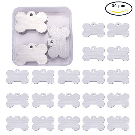 BENECREAT 30 Pack Stamping Blanks Aluminum Blank Pendants for Bracelet Earring Pendant Charms Dog Tags - 1.57x1 Inch, Dog Bone Shape