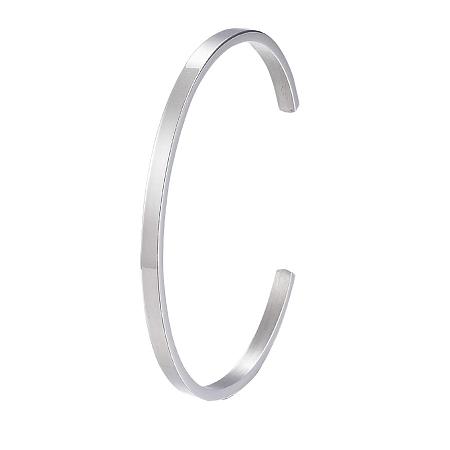 ARRICRAFT 3pcs 304 Stainless Steel Cuff Bangles, Simple Bracelet for Women, Stainless Steel