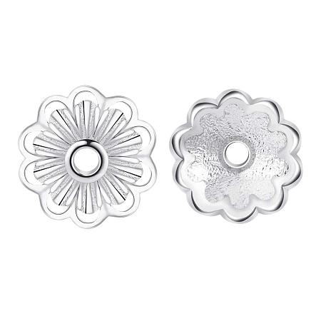 BENECREAT 50PCS Platinum Plated Flower Bead Caps(10-Petal) Tibetan Style Flower Bead End Caps Spacers for Jewelry Making(8x2.5mm)