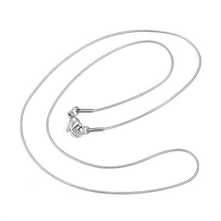 ARRICRAFT 10pcs 304 Stainless Steel Snake Chain Necklaces, with Lobster Claw Clasps, Stainless Steel Color, 18.1