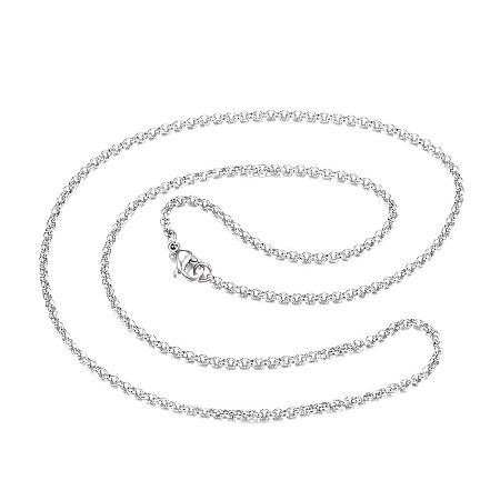 ARRICRAFT 10pcs 304 Stainless Steel Necklaces, Rolo Chain Necklaces, Stainless Steel Color, 23.62