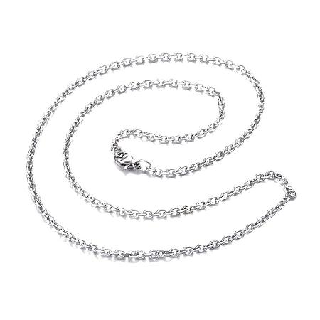 ARRICRAFT 10pcs 304 Stainless Steel Necklaces, Cable Chain Necklaces, Faceted, Stainless Steel Color, 19.69
