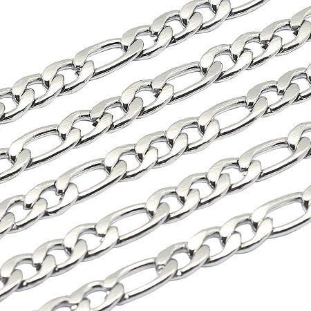 Arricraft 10 starnd Stainless Steel Figaro Chain Necklaces with Lobster Claw Clasps for Men Women 19.6