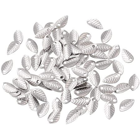 Pandahall Elite 500pcs Leaf Charms Pendants 316 Stainless Steel Tree Leaves Plant Beads Charms Pendants for DIY Bracelet Necklace Jewelry Making