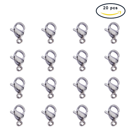 PandaHall Elite 10x6mm 304 Stainless Steel Lobster Claw Clasps for Jewelry Making Findings