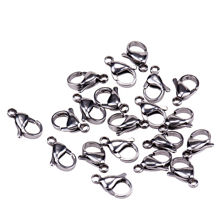 PandaHall Elite 11x7mm 304 Stainless Steel Lobster Claw Clasps for Jewelry Making Findings
