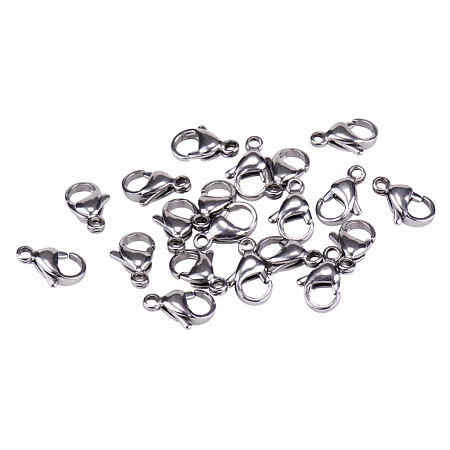 PandaHall Elite 304 Stainless Steel Lobster Claw Clasps Size 13x8x4mm for Jewelry Making