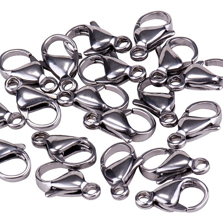 PandaHall Elite 304 Stainless Steel Lobster Claw Clasps Size 15x9x4mm for Jewelry Making