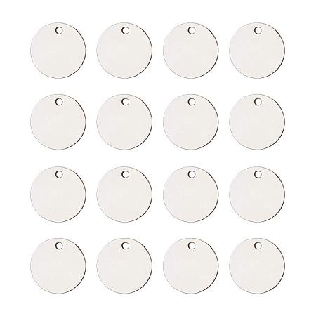 PandaHall Elite 40 pcs 4 Sizes Flat Round 304 Stainless Steel Blank Stamping Tag Pendants Diameter 10 15 20 25mm for Earring Bracelet Necklace Pendant Charm Jewelry Making