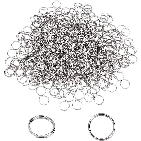 UNICRAFTALE About 500pcs Split Rings Stainless Steel Jump Ring 8mm Metal Split Connector Rings for Jewelry Making Stainless Steel Color