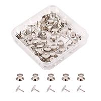 BENECREAT 60 Count Platinum Colors Clutch Pin Backs with Tie Tacks Blank Pins Kit, Locking Bulk Metal Pin Keepers Locking Clasp with Storage Case