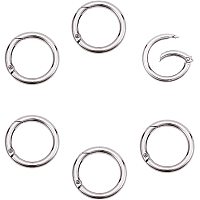 PandaHall Elite 12pcs 1.3 Inch Round Spring Snap Hooks Clip DIY Accessories for Handbag Purse Shoulder Strap Key Chains Buckle Alloy Circle Round Metal Spring Key Ring
