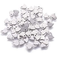 UNICRAFTALE 200pcs Flat Heart Pendants Stainless Steel Dangle Charms Blank Pendant for Necklace DIY Jewelry Making 6x6x1mm