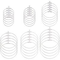 UNICRAFTALE About 60pcs 6 Sizes Hoop Earrings 24-49mm Wine Glass Charms Rings Stainless Steel Earring Hoops for Women DIY Earring Making Stainless Steel Color 20 Gauge