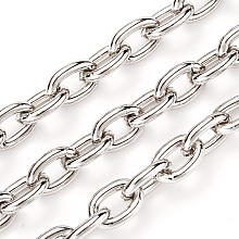 Honeyhandy 304 Stainless Steel Cable Chains, Unwelded, with Spool, Stainless Steel Color, 8x6x1.5mm, about 32.8 Feet(10m)/roll