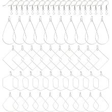 UNICRAFTALE DIY Earring Making Findings About 40pcs 4 Mixed Style Hoop Earrings 40pcs Earring Hook with 40pcs Open Jump Rings Hypo-allergenic Earring for DIY Earring Making Stainless Steel Color