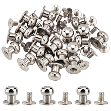 GORGECRAFT 20 Set 8mm Round Head Button Stud Alloy Chicago Screw Rivets Post Fastener for Home DIY Leather Repairs Craft Luggage Jackets Wallet Handbag Decoration Hardware Accessories, Silver