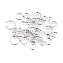 Honeyhandy Iron Split Rings, Double Loops Jump Rings, Platinum, 4~10x1.4mm, Inner Diameter: 3.3~8.6mm, about 5316pcs/500g