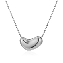 Honeyhandy Non-Tarnish 304 Stainless Steel Pendant Necklaces, Heart, Stainless Steel Color, 18.39 inch(46.7cm)