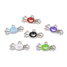 Eco-friendly Alloy Enamel Pendants, Crab Charm, Mixed Color, 10.5x21x1mm, Hole: 1.6mm