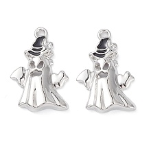 Alloy Pendants, Lead Free & Cadmium Free, Ghost, Platinum, 28x19x4.5mm, Hole: 1.6mm