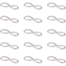 PandaHall Elite 20 Pcs Alloy One Direction Infinity Symbol Connectors Link Charms Pendants 30x10x2mm for DIY Bracelet Necklace Jewelry Making Accessories, Platinum