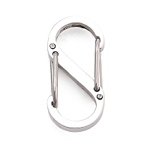 Honeyhandy 304 Stainless Steel Push Gate Snap Key Clasps, Manual Polishing, Stainless Steel Color, 15x7x4mm, Inner Diameter: 5x6.5mm