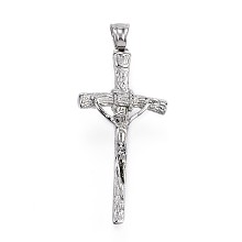 Honeyhandy 304 Stainless Steel Pendants, For Easter, Crucifix Cross, Stainless Steel Color, 44x21x6mm, Hole: 4x6mm