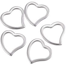 UNICRAFTALE About 100pcs Stainless Steel Links Heart Links Connector Findings Silver Tones Large Hole Charms for Women Men DIY Necklace Bracelet Jewelry Making 14.5x15x1.5mm