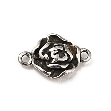 Honeyhandy 304 Stainless Steel Connector Charms, Flower Links, Stainless Steel Color, 12x18.5x4.5mm, Hole: 1.6mm