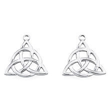 Honeyhandy 201 Stainless Steel Pendants, Trinity Knot, Stainless Steel Color, 27x25.5x2.5mm, Hole: 2.5mm