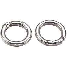 UNICRAFTALE 1Pc 304 Stainless Steel Spring Gate Rings O Rings for Jewelry Making Handmaking Crafts DIY,Stainless Steel Color