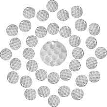 SUNNYCLUE 1 Box 40Pcs Stamping Blanks Round Stainless Steel Silver Plated Textured Honeycomb Blank Charms Flat Coin Tag Disc Pendants for Jewelry Making Charms Bracelets Necklaces Crafts Supplies