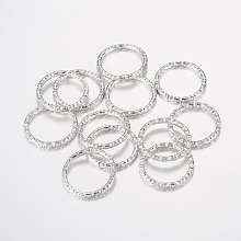 Honeyhandy Iron Linking Rings, Closed but Unwelded, Ring, Platinum, 15x1.5mm, Inner Diameter: 12mm