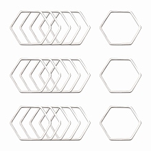 Honeyhandy Brass Linking Rings, Hexagon, Platinum, 22x22.5x1mm