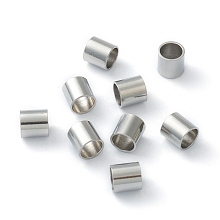 Honeyhandy 201 Stainless Steel Spacer Beads, Tube, Stainless Steel Color, 5x5mm, Hole: 4mm