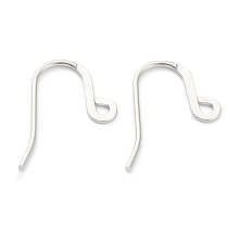 Honeyhandy 316 Surgical Stainless Steel Earring Hooks, Ear Wire, with Horizontal Loop, Stainless Steel Color, 24x15x1mm, Hole: 1.7mm, Pin: 1mm