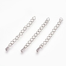 Honeyhandy 304 Stainless Steel Chain Extender, Teardrop, Stainless Steel Color, 56x4mm, teardrop,: 8x3mm