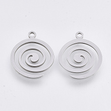 Honeyhandy 201 Stainless Steel Pendants, Laser Cut Pendants, Vortex, Stainless Steel Color, 18x15x1mm, Hole: 1.5mm